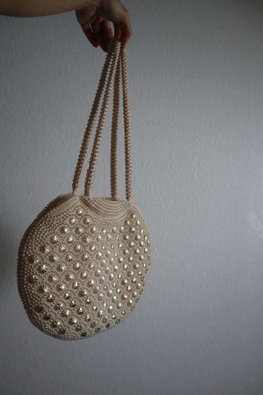 Gold Pearl Beaded Purse